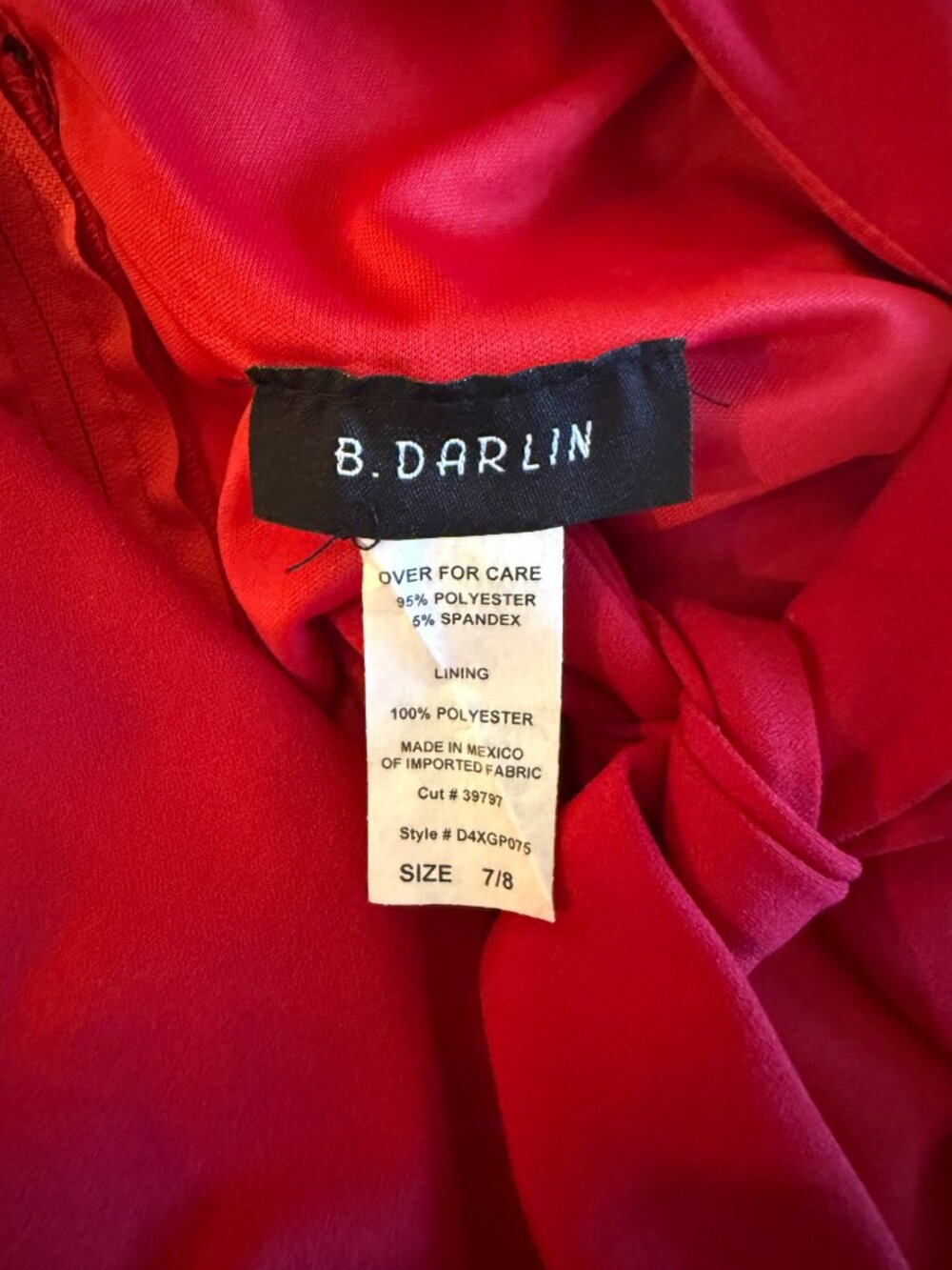 NWT B. Darlin Red Short Sleeve Bow Tie Back Mini Dress - Picture 8 of 9